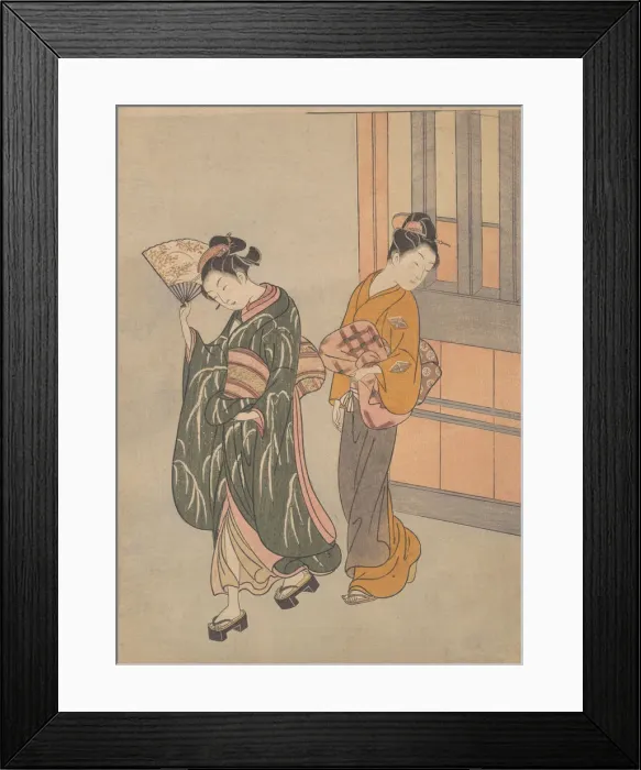 Framed Print : The Clear-day Mountain Wind of the Fan, ca. 1766. ca. 1766. Creator: Suzuki Harunobu Framed Print : The Clear-day Mountain Wind of the Fan, ca. 1766. ca. 1766. Creator: Suzuki Harunobu