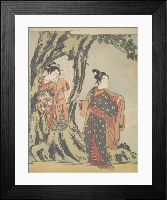 Framed Print : Two Young People, 1725-1770. 1725-1770. Creator: Suzuki Harunobu Framed Print : Two Young People, 1725-1770. 1725-1770. Creator: Suzuki Harunobu