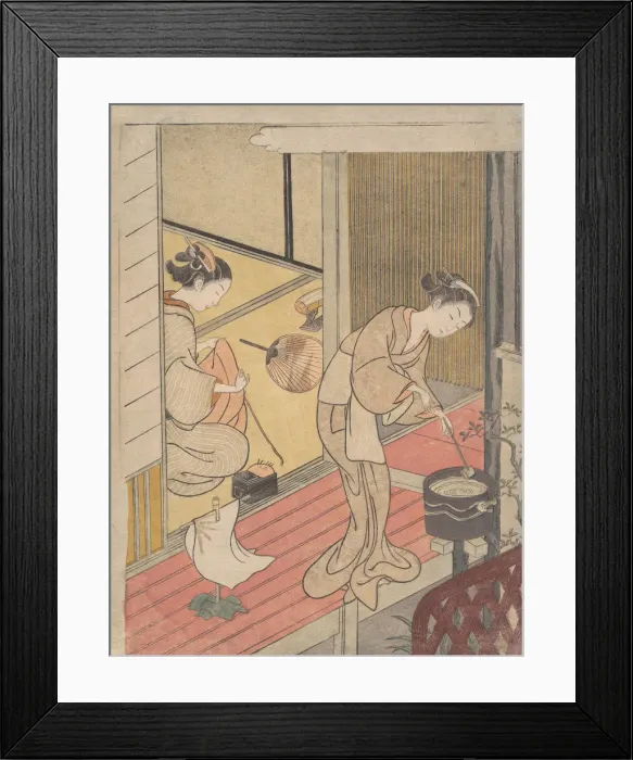 Framed Print : The Returning Sails of the Towel Rack, ca. 1766. ca. 1766. Creator: Suzuki Harunobu Framed Print : The Returning Sails of the Towel Rack, ca. 1766. ca. 1766. Creator: Suzuki Harunobu