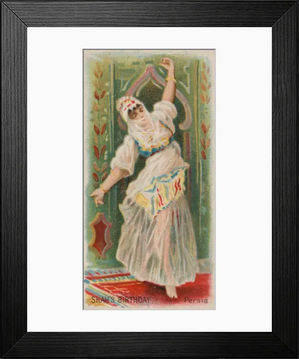 Framed Print : Shahs Birthday, Persia, from the Holidays series (N80) for Duke brand cigarettes, 1890 Framed Print : Shahs Birthday, Persia, from the Holidays series (N80) for Duke brand cigarettes, 1890
