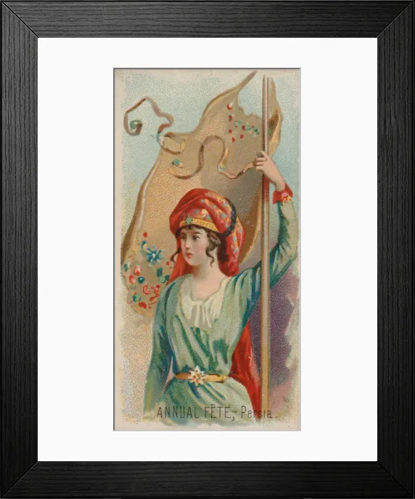 Framed Print : Annual Fete, Persia, from the Holidays series (N80) for Duke brand cigarettes, 1890 Framed Print : Annual Fete, Persia, from the Holidays series (N80) for Duke brand cigarettes, 1890
