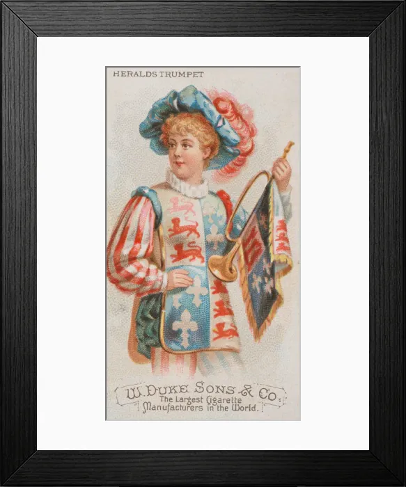 Framed Print : Heralds Trumpet, from the Musical Instruments series (N82) for Duke brand cigarettes Framed Print : Heralds Trumpet, from the Musical Instruments series (N82) for Duke brand cigarettes