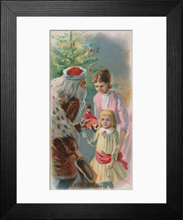 Framed Print : Christmas, United States, from the Holidays series (N80) for Duke brand cigarettes, 1890 Framed Print : Christmas, United States, from the Holidays series (N80) for Duke brand cigarettes, 1890