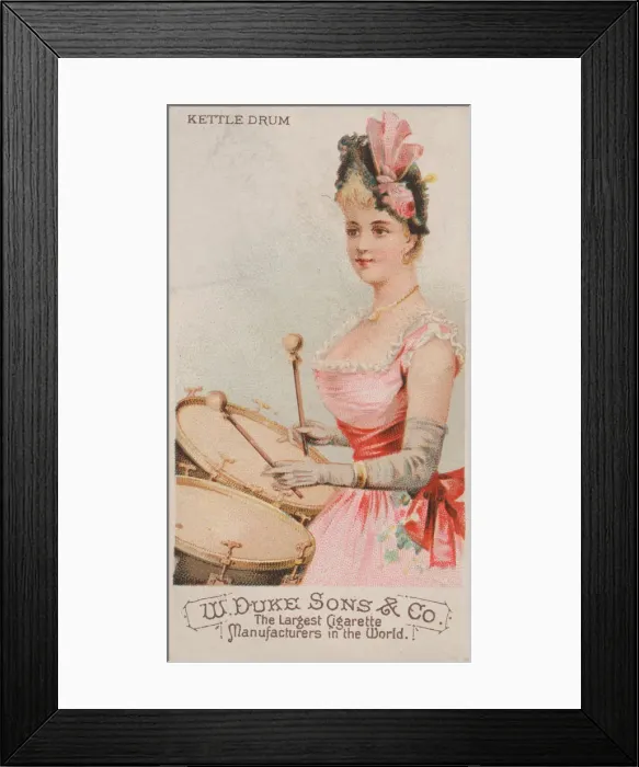 Framed Print : Kettle Drum, from the Musical Instruments series (N82) for Duke brand cigarettes, 1888 Framed Print : Kettle Drum, from the Musical Instruments series (N82) for Duke brand cigarettes, 1888