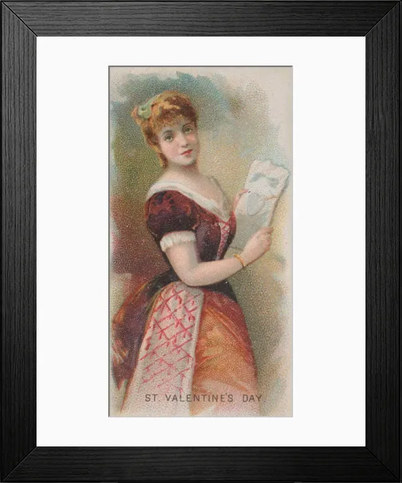 Framed Print : Saint Valentines Day, United States, from the Holidays series (N80 Framed Print : Saint Valentines Day, United States, from the Holidays series (N80
