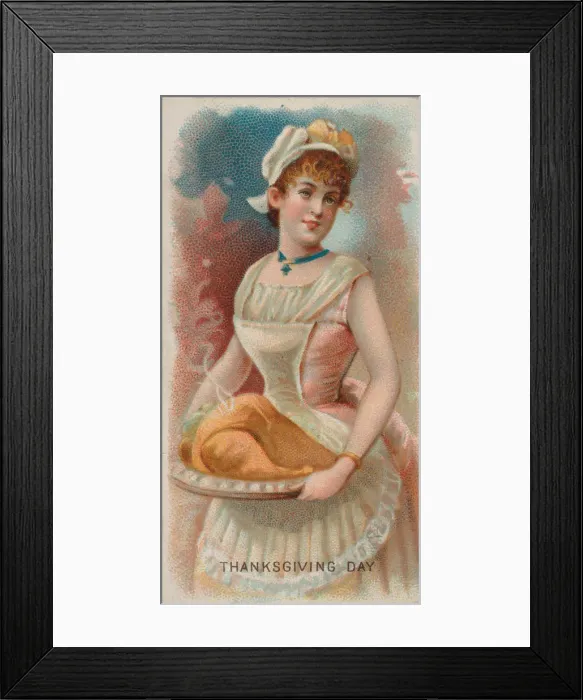 Framed Print : Thanksgiving Day, United States, from the Holidays series (N80) for Duke brand cigarettes Framed Print : Thanksgiving Day, United States, from the Holidays series (N80) for Duke brand cigarettes
