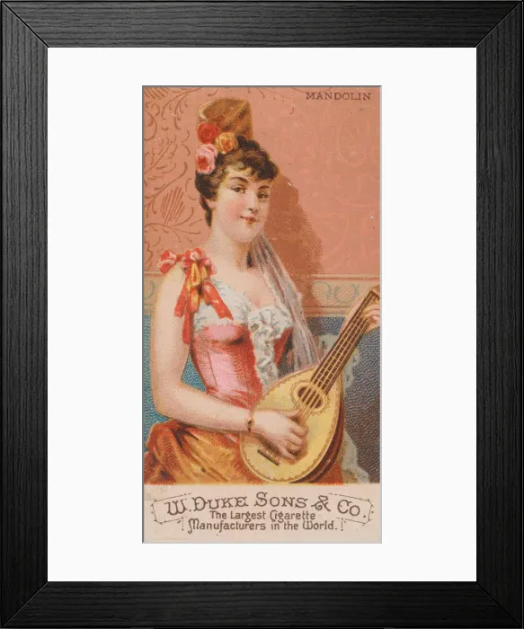 Framed Print : Mandolin, from the Musical Instruments series (N82) for Duke brand cigarettes, 1888 Framed Print : Mandolin, from the Musical Instruments series (N82) for Duke brand cigarettes, 1888