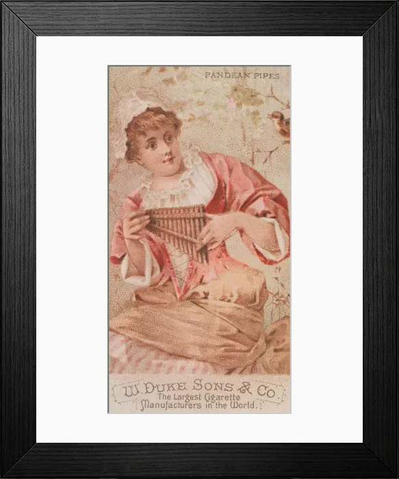 Framed Print : Pandean Pipes, from the Musical Instruments series (N82) for Duke brand cigarettes, 1888 Framed Print : Pandean Pipes, from the Musical Instruments series (N82) for Duke brand cigarettes, 1888
