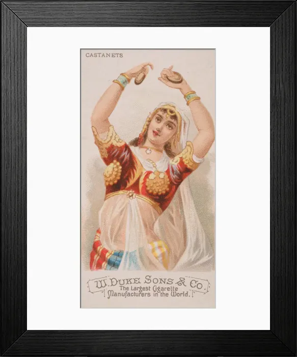 Framed Print : Castanets, from the Musical Instruments series (N82) for Duke brand cigarettes, 1888 Framed Print : Castanets, from the Musical Instruments series (N82) for Duke brand cigarettes, 1888