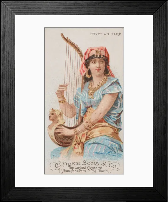 Framed Print : Egyptian Harp, from the Musical Instruments series (N82) for Duke brand cigarettes, 1888 Framed Print : Egyptian Harp, from the Musical Instruments series (N82) for Duke brand cigarettes, 1888