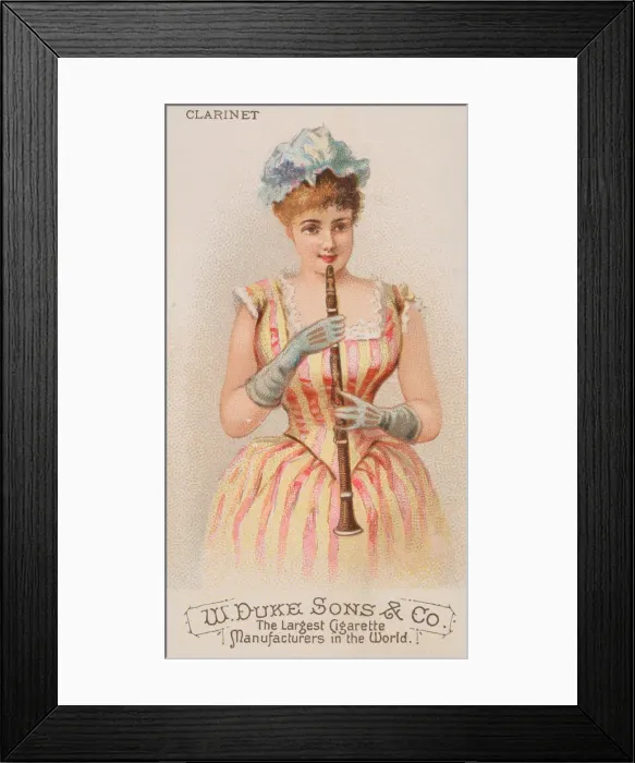Framed Print : Clarinet, from the Musical Instruments series (N82) for Duke brand cigarettes, 1888 Framed Print : Clarinet, from the Musical Instruments series (N82) for Duke brand cigarettes, 1888