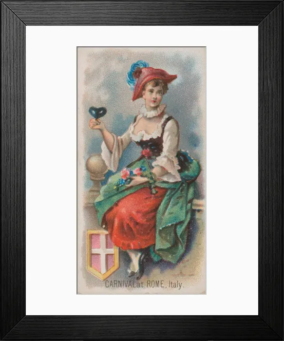 Framed Print : Carnival at Rome, Italy, from the Holidays series (N80) for Duke brand cigarettes, 1890 Framed Print : Carnival at Rome, Italy, from the Holidays series (N80) for Duke brand cigarettes, 1890