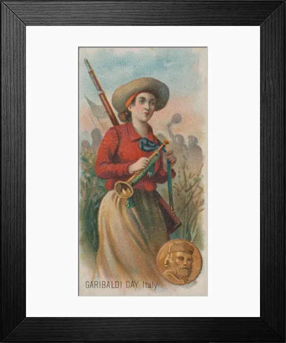 Framed Print : Garibaldi Day, Italy, from the Holidays series (N80) for Duke brand cigarettes, 1890 Framed Print : Garibaldi Day, Italy, from the Holidays series (N80) for Duke brand cigarettes, 1890
