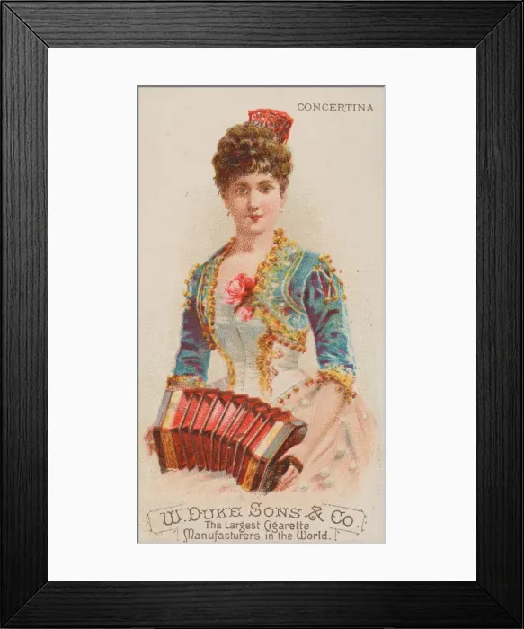 Framed Print : Concertina, from the Musical Instruments series (N82) for Duke brand cigarettes, 1888