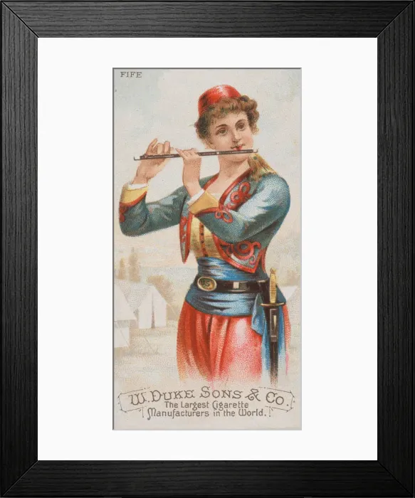 Framed Print : Fife, from the Musical Instruments series (N82) for Duke brand cigarettes, 1888. 1888 Framed Print : Fife, from the Musical Instruments series (N82) for Duke brand cigarettes, 1888. 1888