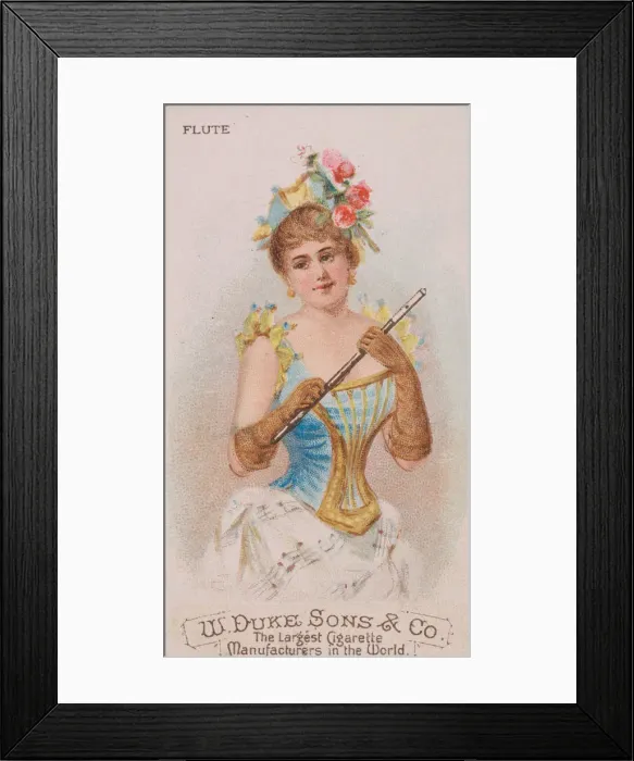 Framed Print : Flute, from the Musical Instruments series (N82) for Duke brand cigarettes, 1888. 1888 Framed Print : Flute, from the Musical Instruments series (N82) for Duke brand cigarettes, 1888. 1888