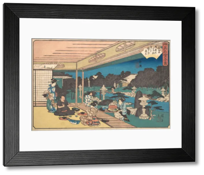 Framed Print : Ushijima (Musashi-ya), ca. 1840. ca. 1840. Creator: Ando Hiroshige Framed Print : Ushijima (Musashi-ya), ca. 1840. ca. 1840. Creator: Ando Hiroshige
