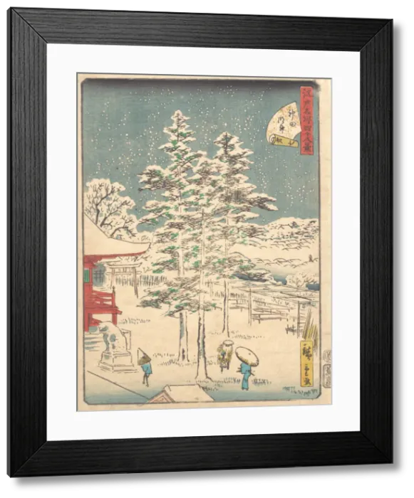 Framed Print : Kanda Temple Snow, 1861. 1861. Creator: Ando Hiroshige Framed Print : Kanda Temple Snow, 1861. 1861. Creator: Ando Hiroshige