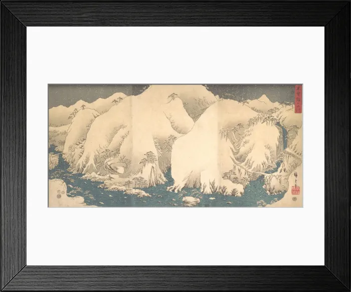Framed Print : The Kiso Mountains in Snow, dated 8th month of the Snak... dated 8th month of the Snake year, 1857. Creator: Ando Hiroshige Framed Print : The Kiso Mountains in Snow, dated 8th month of the Snak... dated 8th month of the Snake year, 1857. Creator: Ando Hiroshige