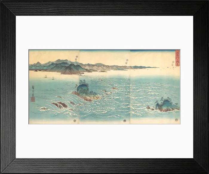 Framed Print : Rapids at Naruto, 1857. 1857. Creator: Ando Hiroshige Framed Print : Rapids at Naruto, 1857. 1857. Creator: Ando Hiroshige