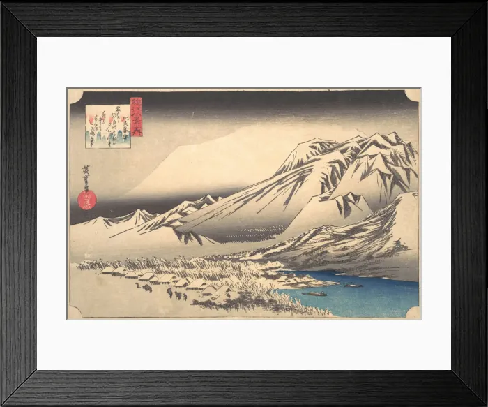 Framed Print : Evening Snow on Mount Hira, 19th century. Creator: Ando Hiroshige