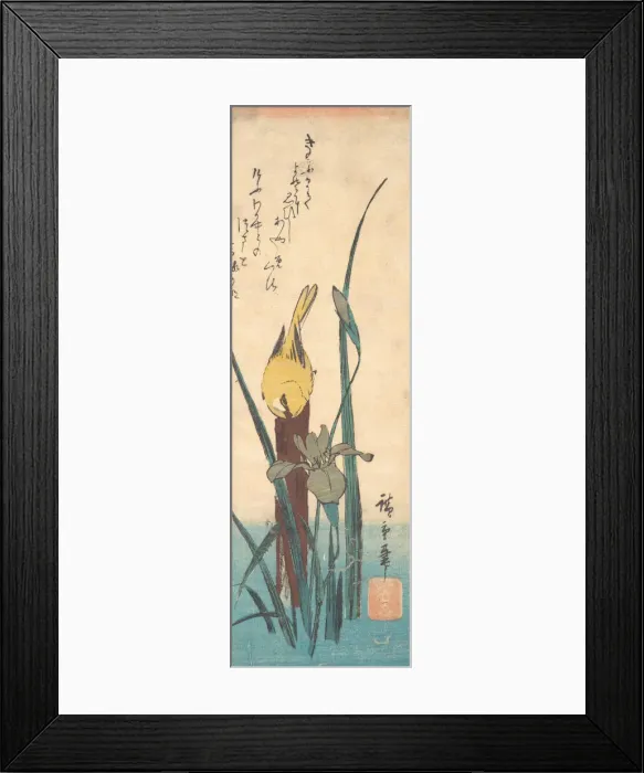 Framed Print : Bird and Iris. Creator: Ando Hiroshige Framed Print : Bird and Iris. Creator: Ando Hiroshige