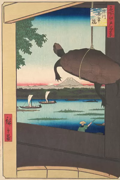 Mannen Bridge, Fukagawa, 1858. 1858. Creator: Ando Hiroshige
