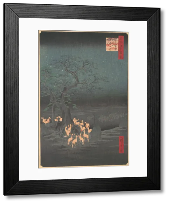 Framed Print : Foxes Meeting at Oji, 1857. 1857. Creator: Ando Hiroshige Framed Print : Foxes Meeting at Oji, 1857. 1857. Creator: Ando Hiroshige