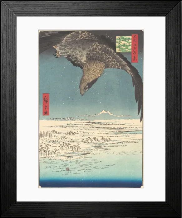 Framed Print : Jumantsubo Plain at Fukagawa Susaki, from the series One Hundred Famous Views of Edo (Me... 1856. Creator: Ando Hiroshige) Framed Print : Jumantsubo Plain at Fukagawa Susaki, from the series One Hundred Famous Views of Edo (Me... 1856. Creator: Ando Hiroshige)
