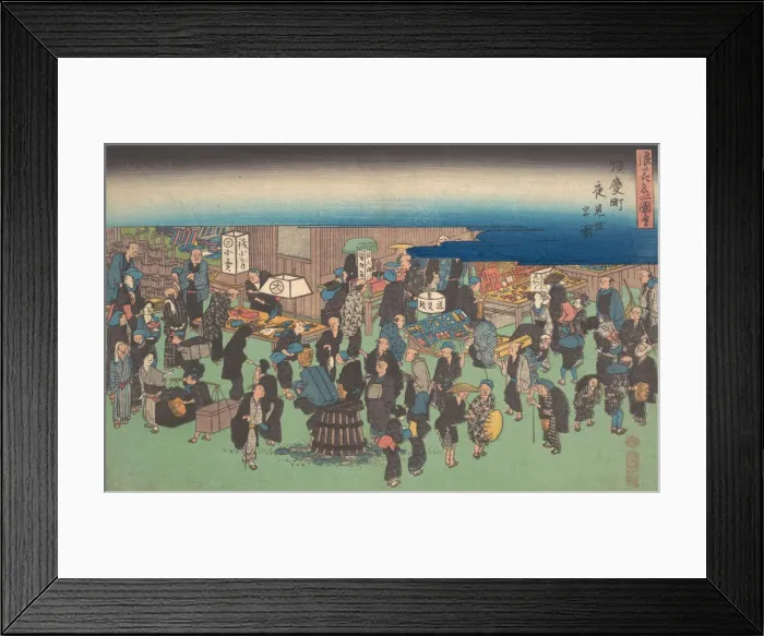 Framed Print : Junkei machi Yomise no Zu, ca. 1828. ca. 1828. Creator: Ando Hiroshige Framed Print : Junkei machi Yomise no Zu, ca. 1828. ca. 1828. Creator: Ando Hiroshige