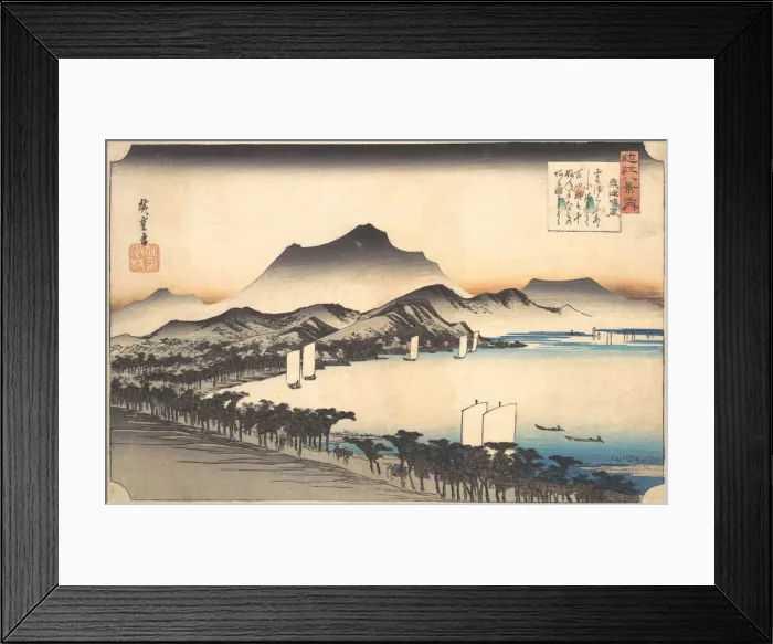 Framed Print : Clearing Weather at Awazu, 19th century. Creator: Ando Hiroshige Framed Print : Clearing Weather at Awazu, 19th century. Creator: Ando Hiroshige