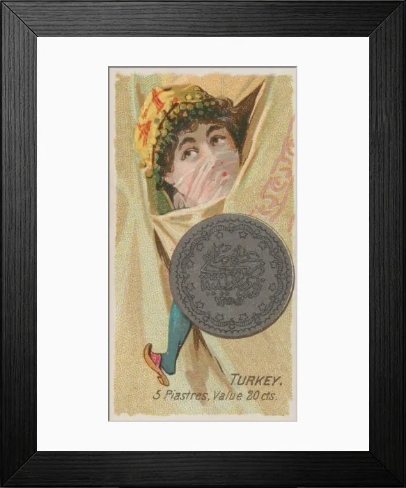 Framed Print : Turkey, 5 Piastres, from the series Coins of All Nations (N72 Framed Print : Turkey, 5 Piastres, from the series Coins of All Nations (N72