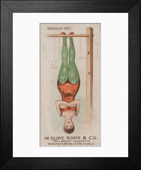 Framed Print : Hanging by Toes, from the Gymnastic Exercises series (N77) for Duke brand cigarettes Framed Print : Hanging by Toes, from the Gymnastic Exercises series (N77) for Duke brand cigarettes