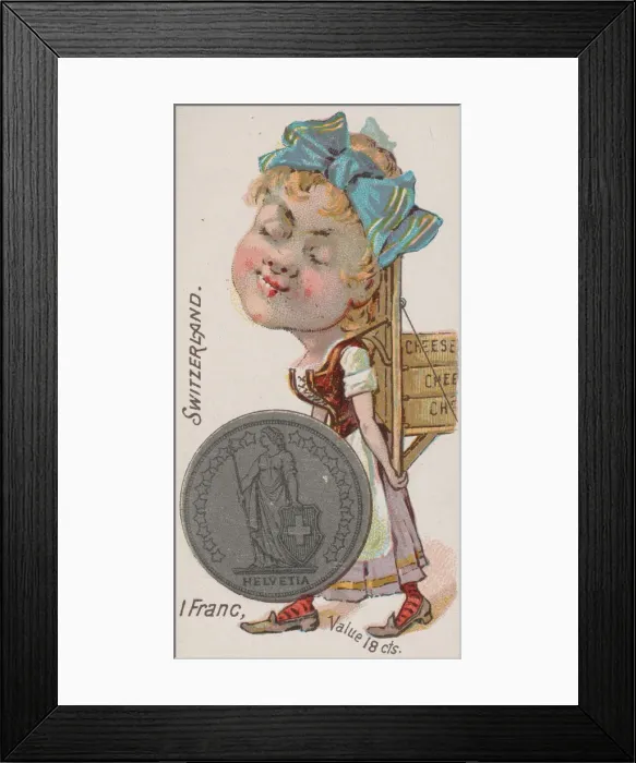 Framed Print : Switzerland, 1 Franc, from the series Coins of All Nations (N72 Framed Print : Switzerland, 1 Franc, from the series Coins of All Nations (N72