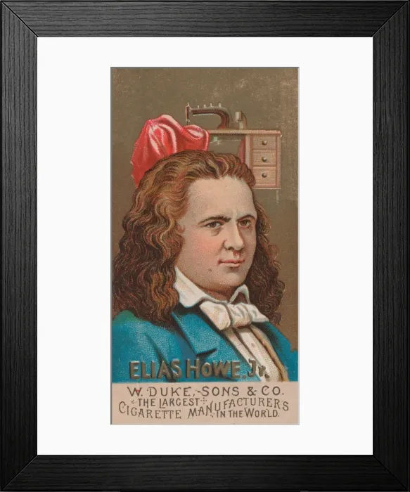 Framed Print : Elias Howe, Jr. from the series Great Americans (N76) for Duke brand cigarettes, 1888 Framed Print : Elias Howe, Jr. from the series Great Americans (N76) for Duke brand cigarettes, 1888