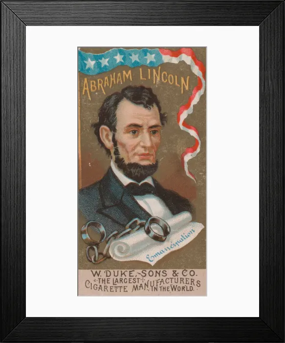 Framed Print : Abraham Lincoln, from the series Great Americans (N76) for Duke brand cigarettes, 1888 Framed Print : Abraham Lincoln, from the series Great Americans (N76) for Duke brand cigarettes, 1888