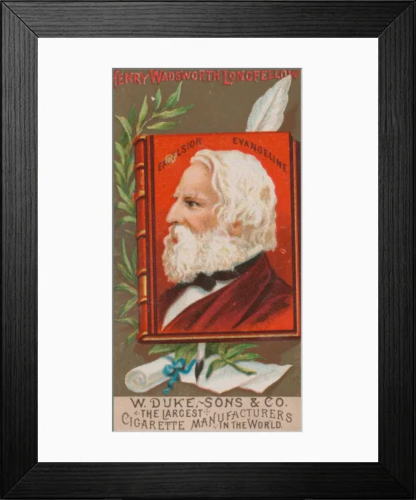 Framed Print : Henry Wadsworth Longfellow, from the series Great Americans (N76 Framed Print : Henry Wadsworth Longfellow, from the series Great Americans (N76