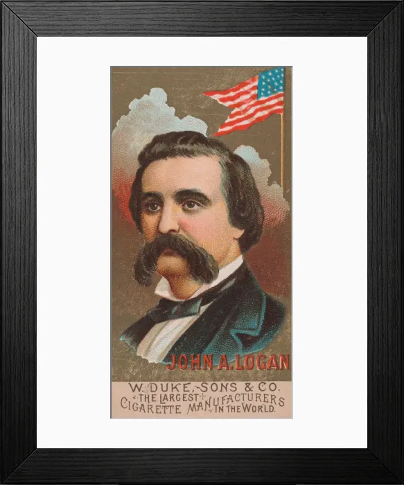 Framed Print : John A. Logan, from the series Great Americans (N76) for Duke brand cigarettes, 1888 Framed Print : John A. Logan, from the series Great Americans (N76) for Duke brand cigarettes, 1888
