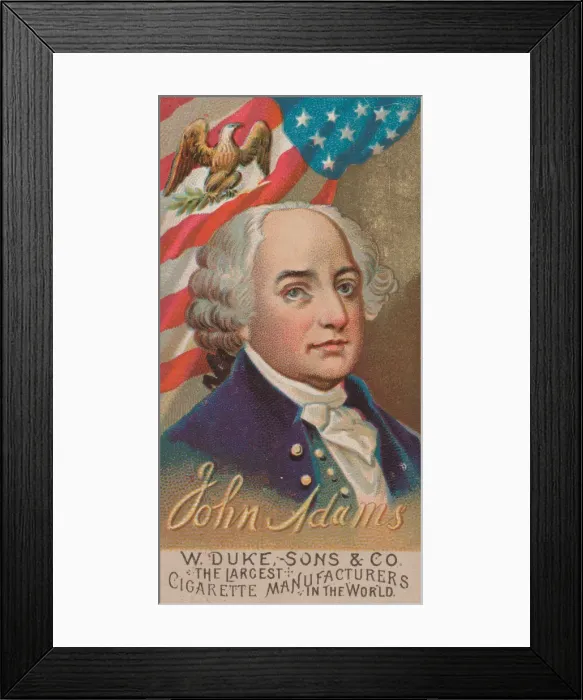 Framed Print : John Adams, from the series Great Americans (N76) for Duke brand cigarettes, 1888. 1888 Framed Print : John Adams, from the series Great Americans (N76) for Duke brand cigarettes, 1888. 1888