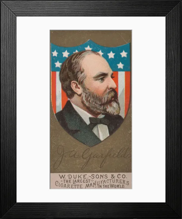 Framed Print : James A. Garfield, from the series Great Americans (N76) for Duke brand cigarettes, 1888 Framed Print : James A. Garfield, from the series Great Americans (N76) for Duke brand cigarettes, 1888
