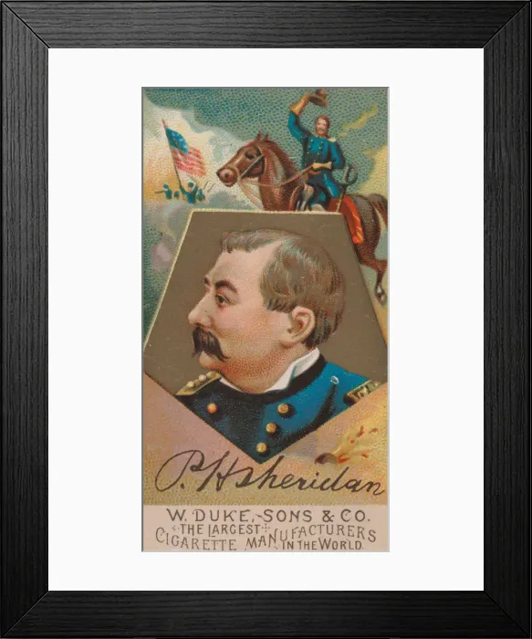 Framed Print : Philip H. Sheridan, from the series Great Americans (N76) for Duke brand cigarettes, 1888 Framed Print : Philip H. Sheridan, from the series Great Americans (N76) for Duke brand cigarettes, 1888