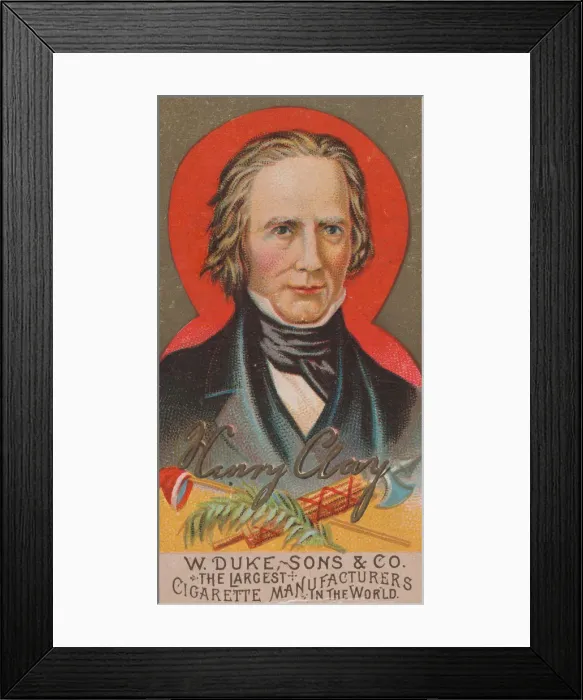 Framed Print : Henry Clay, from the series Great Americans (N76) for Duke brand cigarettes, 1888. 1888 Framed Print : Henry Clay, from the series Great Americans (N76) for Duke brand cigarettes, 1888. 1888