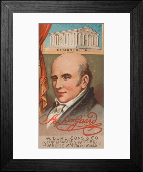 Framed Print : Stephen Girard, from the series Great Americans (N76) for Duke brand cigarettes, 1888 Framed Print : Stephen Girard, from the series Great Americans (N76) for Duke brand cigarettes, 1888