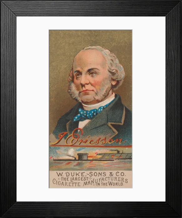 Framed Print : J. Ericsson, from the series Great Americans (N76) for Duke brand cigarettes, 1888. 1888 Framed Print : J. Ericsson, from the series Great Americans (N76) for Duke brand cigarettes, 1888. 1888