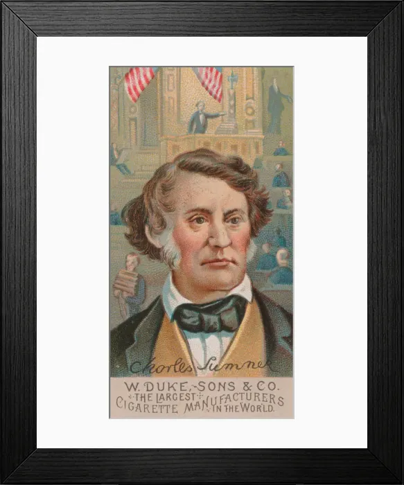 Framed Print : Charles Sumner, from the series Great Americans (N76) for Duke brand cigarettes, 1888 Framed Print : Charles Sumner, from the series Great Americans (N76) for Duke brand cigarettes, 1888