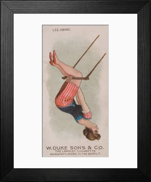 Framed Print : Leg Swing, from the Gymnastic Exercises series (N77) for Duke brand cigarettes, 1887