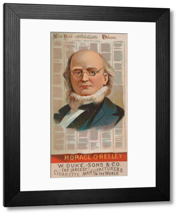 Framed Print : Horace Greeley, from the series Great Americans (N76) for Duke brand cigarettes, 1888 Framed Print : Horace Greeley, from the series Great Americans (N76) for Duke brand cigarettes, 1888