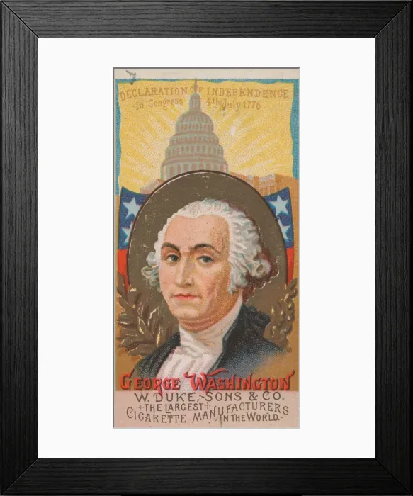 Framed Print : George Washington, from the series Great Americans (N76) for Duke brand cigarettes, 1888 Framed Print : George Washington, from the series Great Americans (N76) for Duke brand cigarettes, 1888