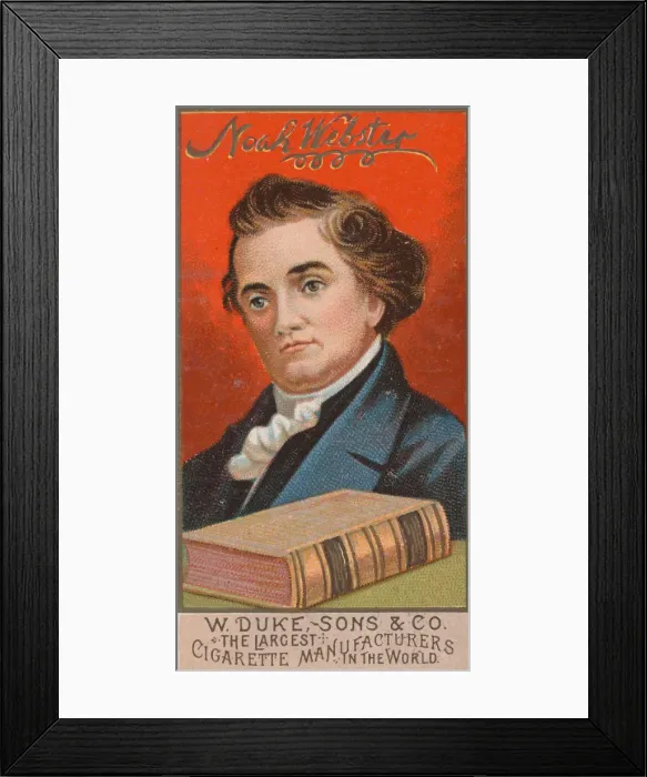 Framed Print : Noah Webster, from the series Great Americans (N76) for Duke brand cigarettes, 1888 Framed Print : Noah Webster, from the series Great Americans (N76) for Duke brand cigarettes, 1888