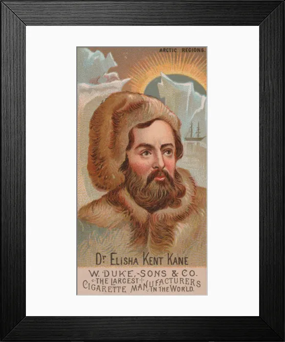 Framed Print : Dr. Elisha Kent Kane, from the series Great Americans (N76) for Duke brand cigarettes Framed Print : Dr. Elisha Kent Kane, from the series Great Americans (N76) for Duke brand cigarettes